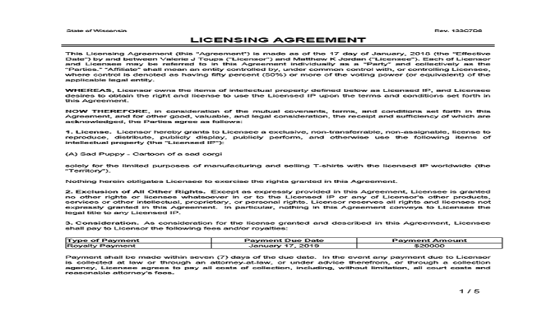 License Agreement - Litigating Hand